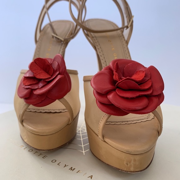 Charlotte Olympia Florentina Nude Mesh High Heels - Picture 5 of 11